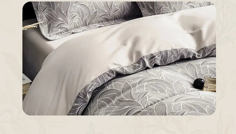 Parure de Lit 3 Pièces en Coton – Housse de Couette Imprimé Floral + 2 Taies (180×220 / 200×230)