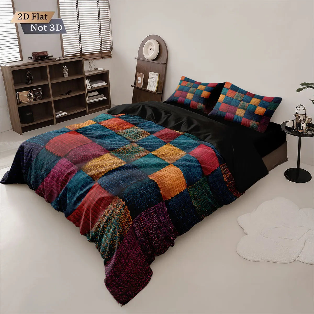 Parure de lit Color Block – Housse de couette 3 pièces avec 2 taies