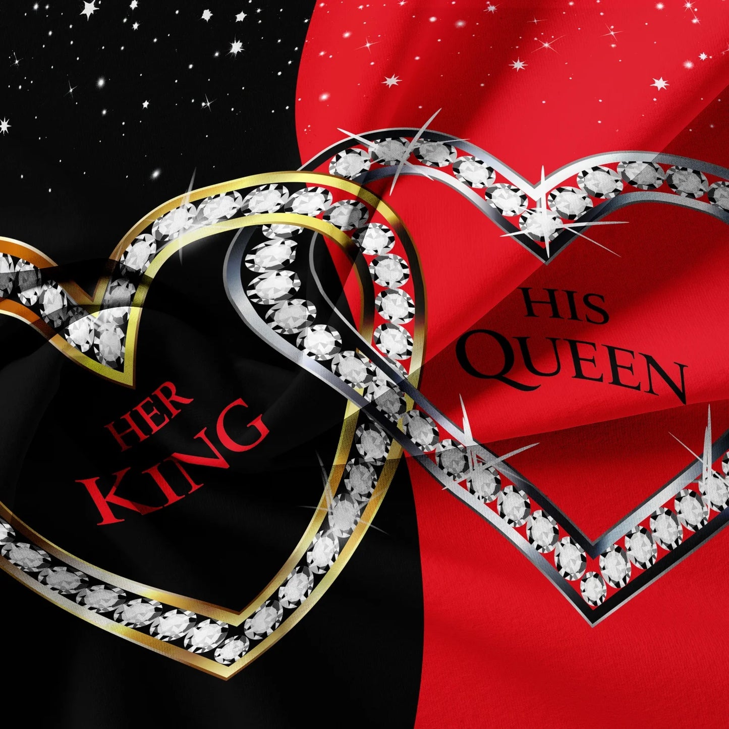 Collection Romance “Cœur Cristal” – Parure 3 pièces (Housse de couette 200x200, 220x240, 260x240)