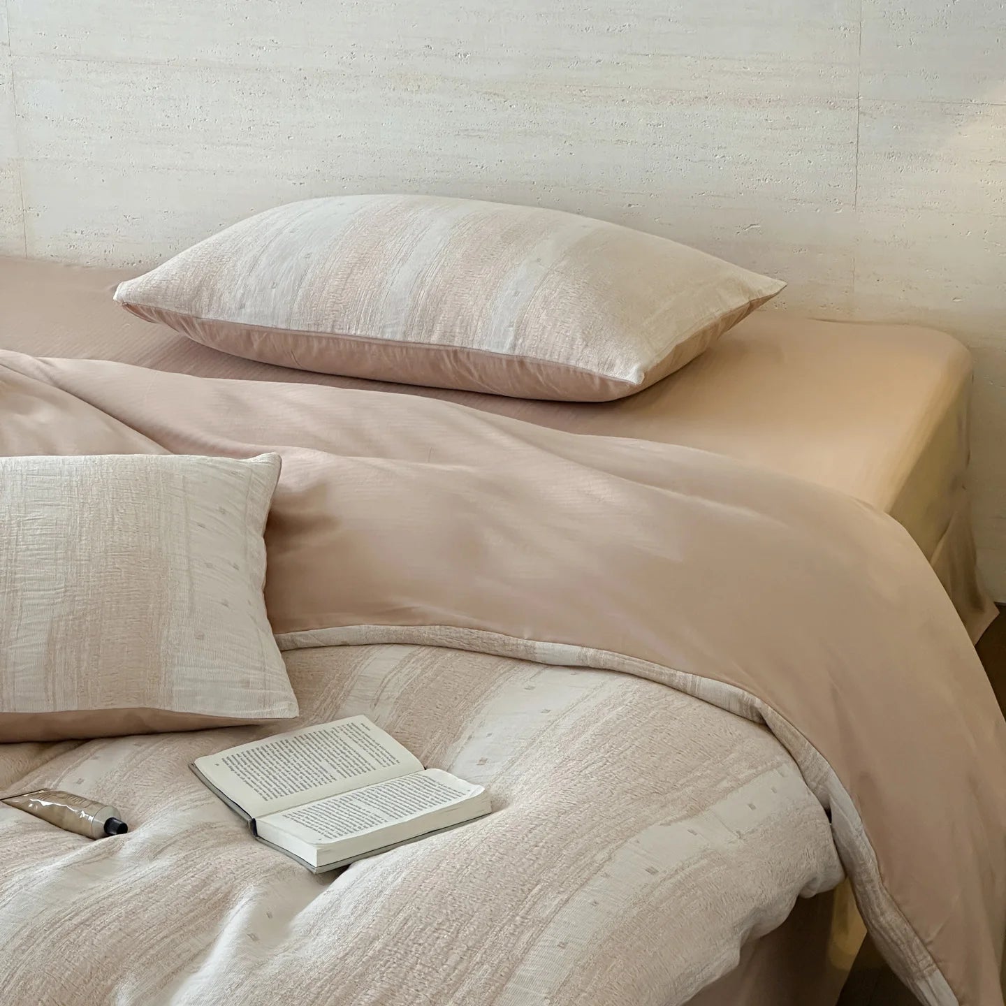 Parure de Lit en Gaze de Coton 100% – Triple Épaisseur, Douce & Respirante (Housse + Drap + Taies)